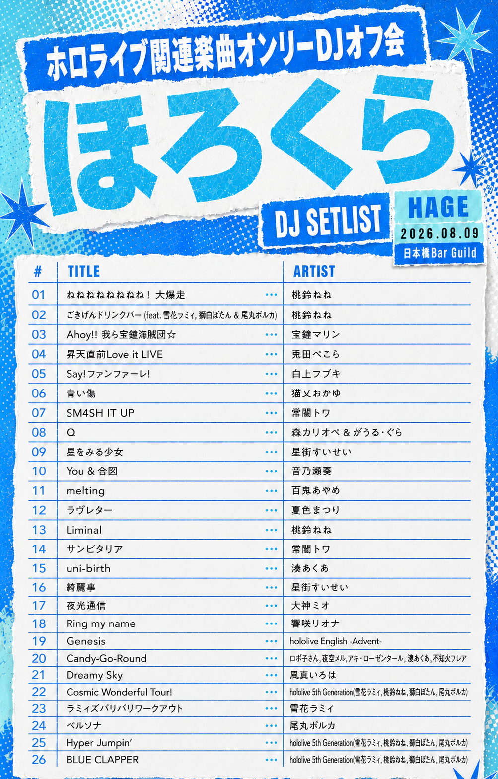 ほろくら DJセットリスト